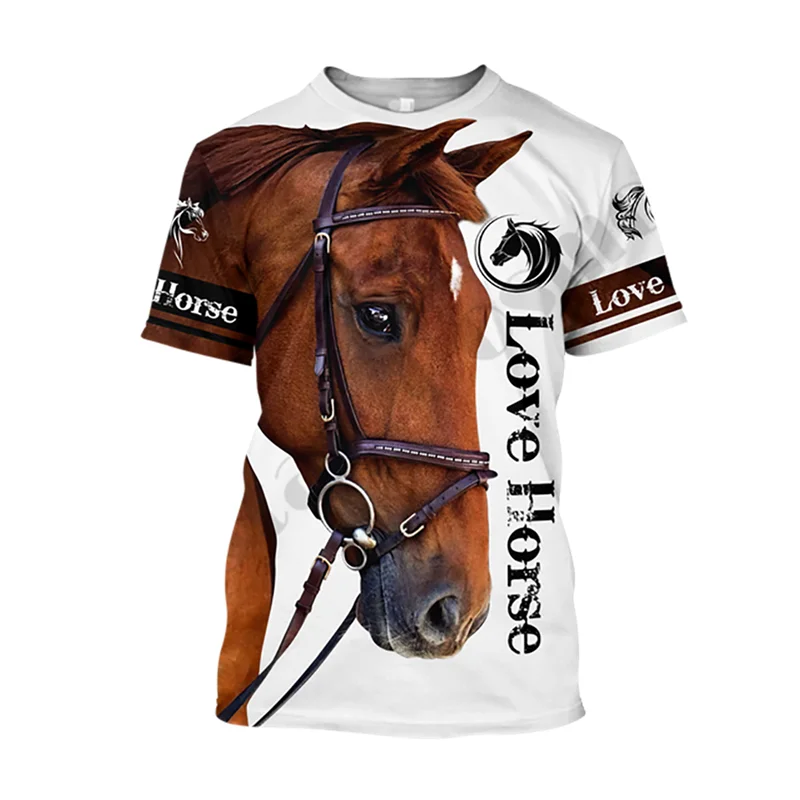 

3D Printing Horse Shirt Unisex Fashion Women's Tee Shirt Large Loose O-Neck T-Shirt Casual Short Sleeve T Shirt Horse Clothes