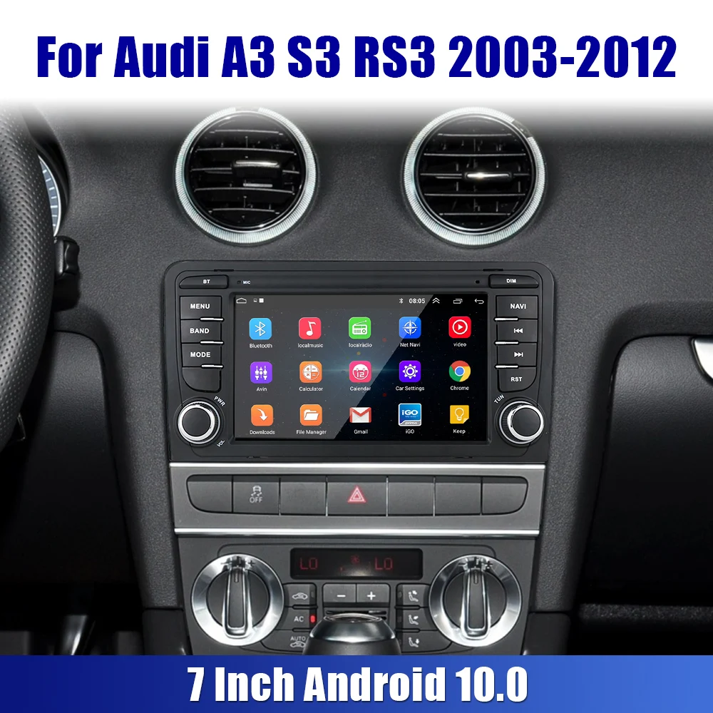 

Автомагнитола Carplay, 2 Din, Android 10,0 для Audi A3 S3 RS3 2003-2012, 2 Гб + 32 ГБ, 7 дюймов