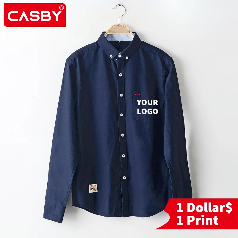 

Custom Logo High Quality Cotton Oxford Shirt Men's Washed Shirt Retro Men's Japanese Trend Ins Shirt