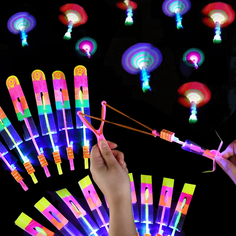 Удивительный свет рогатка игрушка для выброса светодиодная резинка катапульта