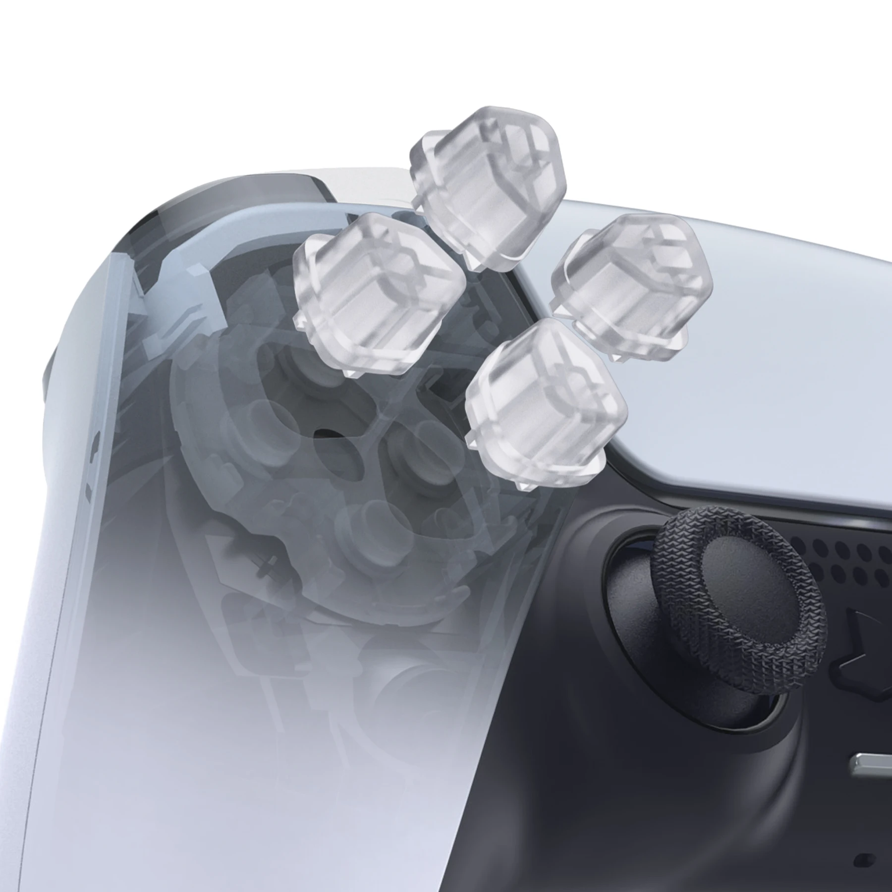 

eXtremeRate Ergonomic Split Dpad Buttons (SDP Buttons), Clear Independent Dpad Buttons for PS5, for PS4 All Model Controllers