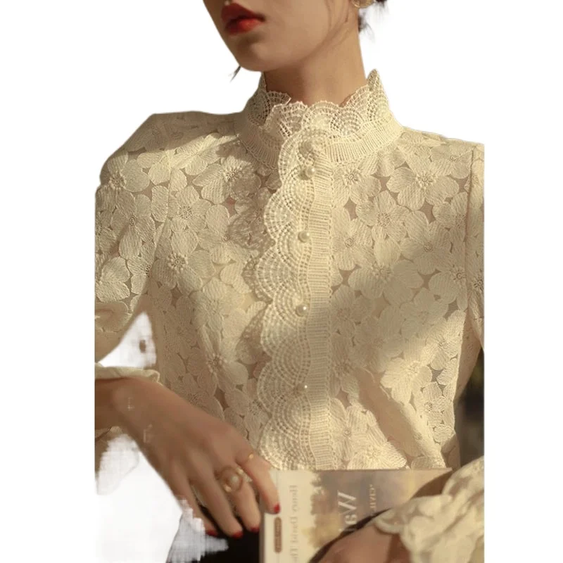 

Lace shirt top autumn and winter attire
