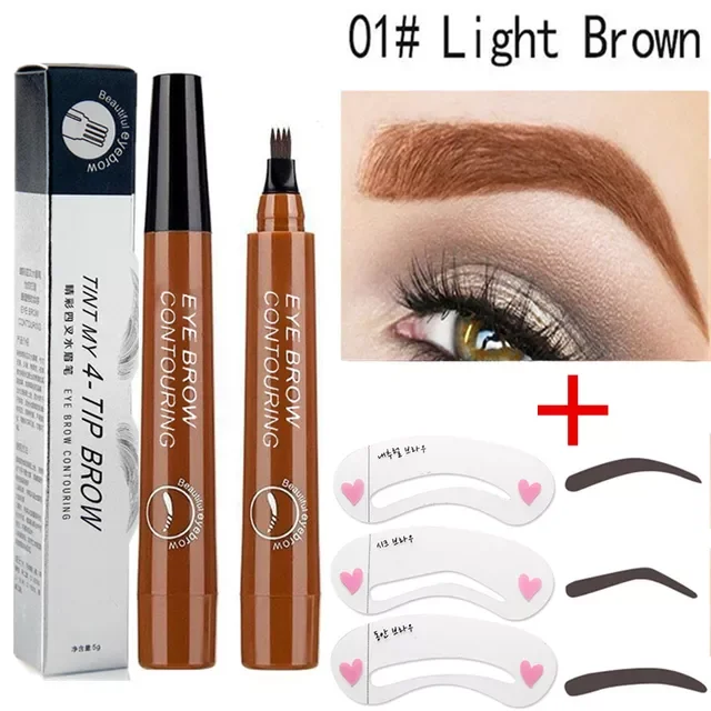 

Four-Pronged Eyebrow Pencil Eyebrow Brush Split Liquid Waterproof Long-Lasting Eyebrows Enhancer Pencil Eyebrow Shadow