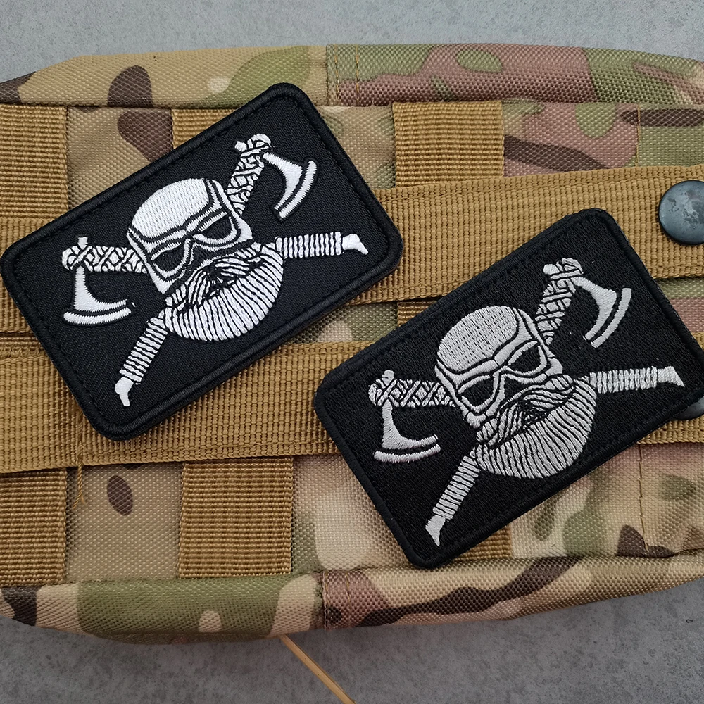 Двойной топор викингов Emrboidery Тактический поливинилхлоридный резиновый