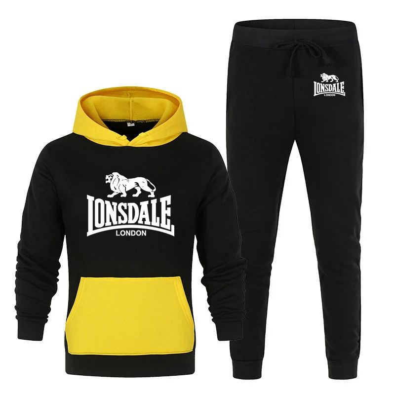 Весенние новые мужские классические комплекты Lonsdale с принтом Harajuku куртки