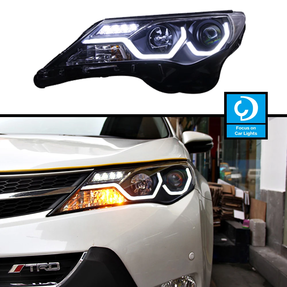 

Car Front Headlight For RAV4 RAV 4 2013-2015 Hybrid Fiesta LED HeadLamp Styling Dynamic Turn Signal Lens Automotive Accessories