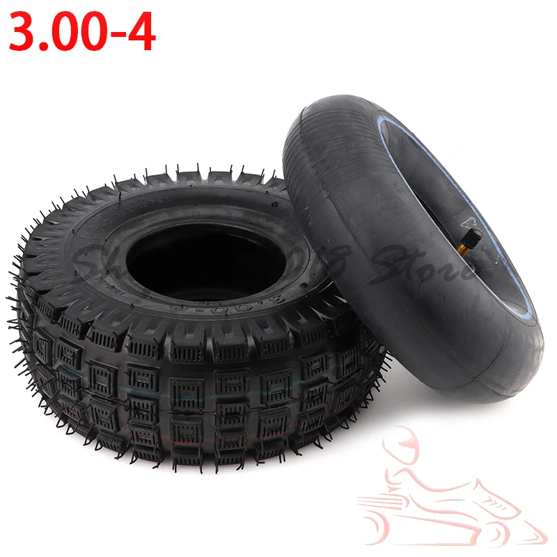 

Motorcycle tyre 3.00-4 (10"x3", 260x85) for Knobby Scooter, ATV and Go Kart Tire and Tube Se