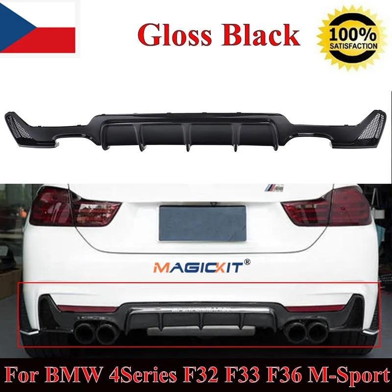

Глянцевый черный диффузор для заднего бампера MagicKit для BMW F32 F33 435i M Tech Quad Out 2014-2018