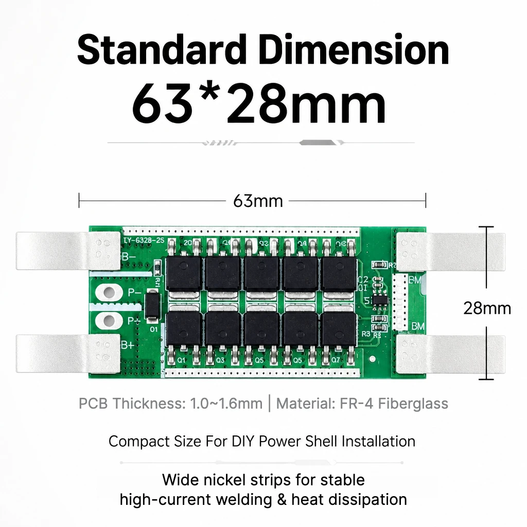 Фото Плата защиты аккумуляторов BMS 2S 7.4V 20A/25A для литий-ионных элементов 18650 21700, модуль балансировки заряда и разряда №3