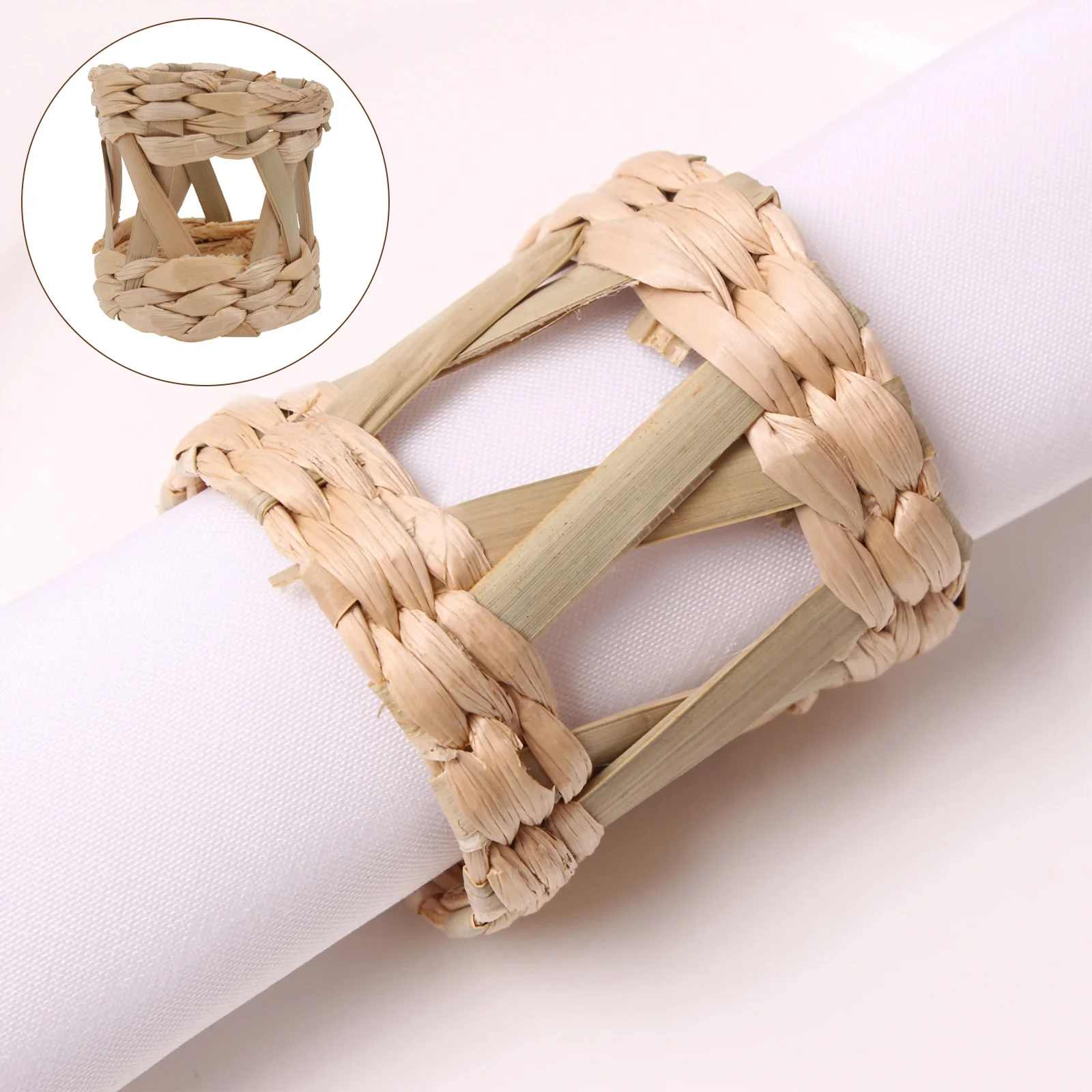 

4 Pcs Rings Silver Serviette Ring Rattan Napkin Holder Vintage Rings Woven Napkin Ring