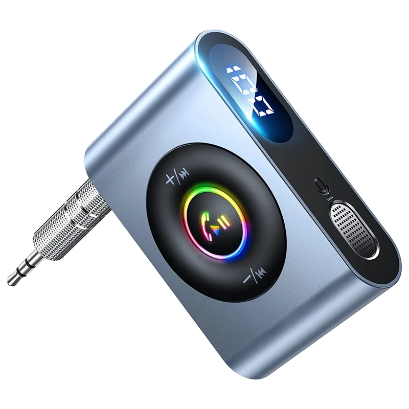 

Bluetooth 5.3 Car Adapter, 3.5Mm AUX Magnetic Wireless Audio Receiver For Car/Home Stereo Wired Headphones/Speaker