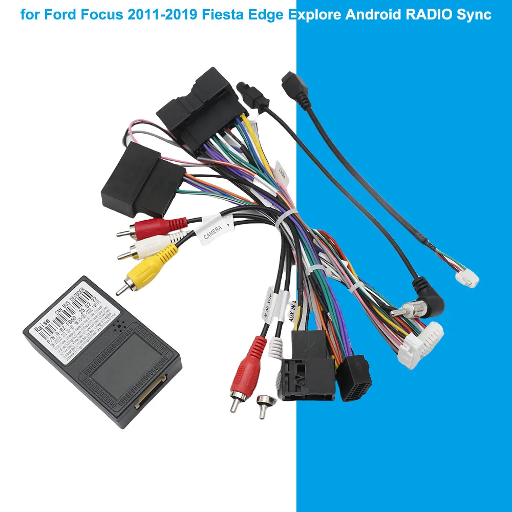 

16-контактный жгут CANBUS декодера FORD-RZ-10/RZ-FD10/RZ-FD60 для Ford Focus 2011-2019 Fiesta Edge Explore Android RADIO Sync