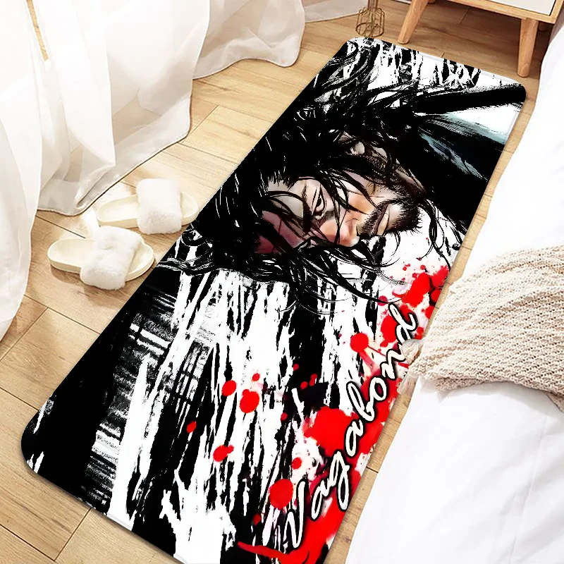 Door Mat Entrance Non-slip Doormat Vagabond Manga Washable Kitchen Carpet Living Room Hallway Rugs Bathroom Bath Mats