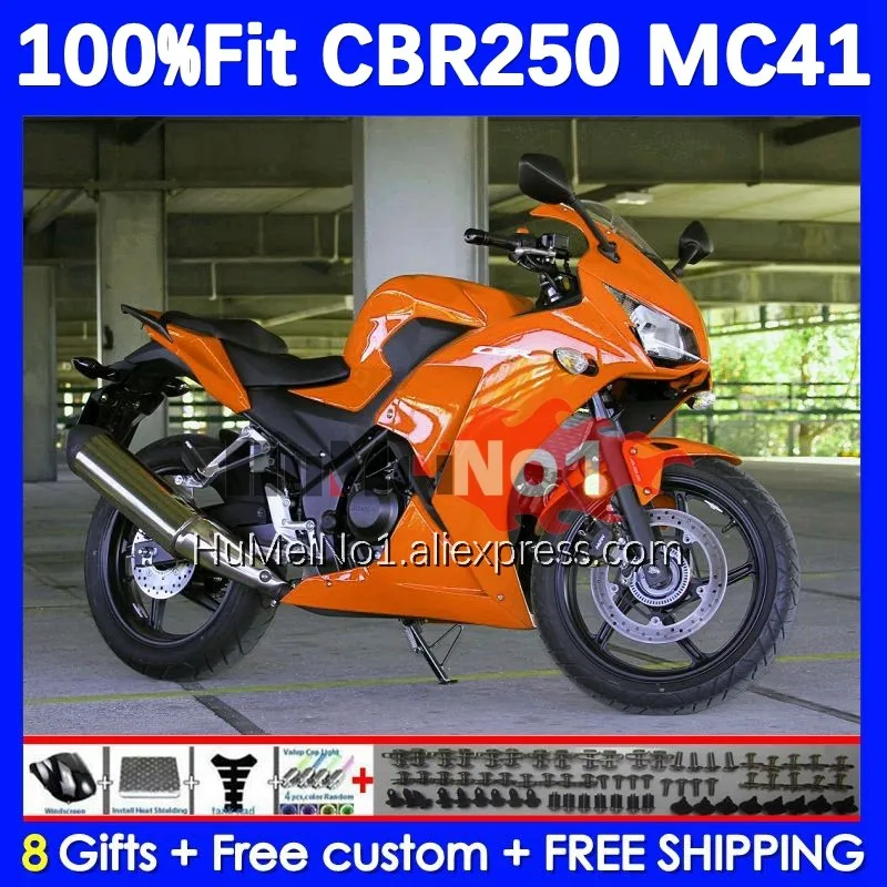 

OEM Injection For HONDA CBR250R MC41 11 12 13 14 15 127No.122 orange blk CBR250 CBR 250R 250 R 2011 2012 2013 2014 2015 Fairing