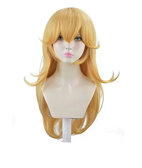 Персиковый золотой парик принцессы желтого цвета длинный волнистый для косплея