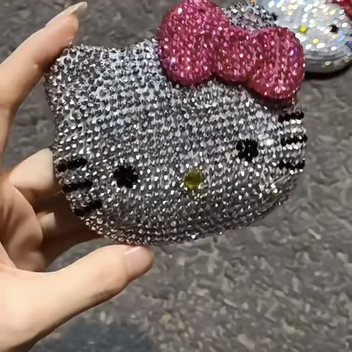 Sanrio аниме Hello Kitty зеркало для макияжа липкая алмазная лента ручной работы набор