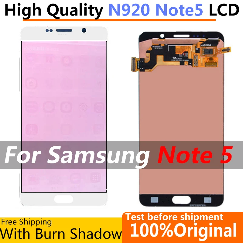 100% тестовый ЖК-дисплей для Samsung Note 5 N920F с сенсорным экраном дигитайзер в сборе