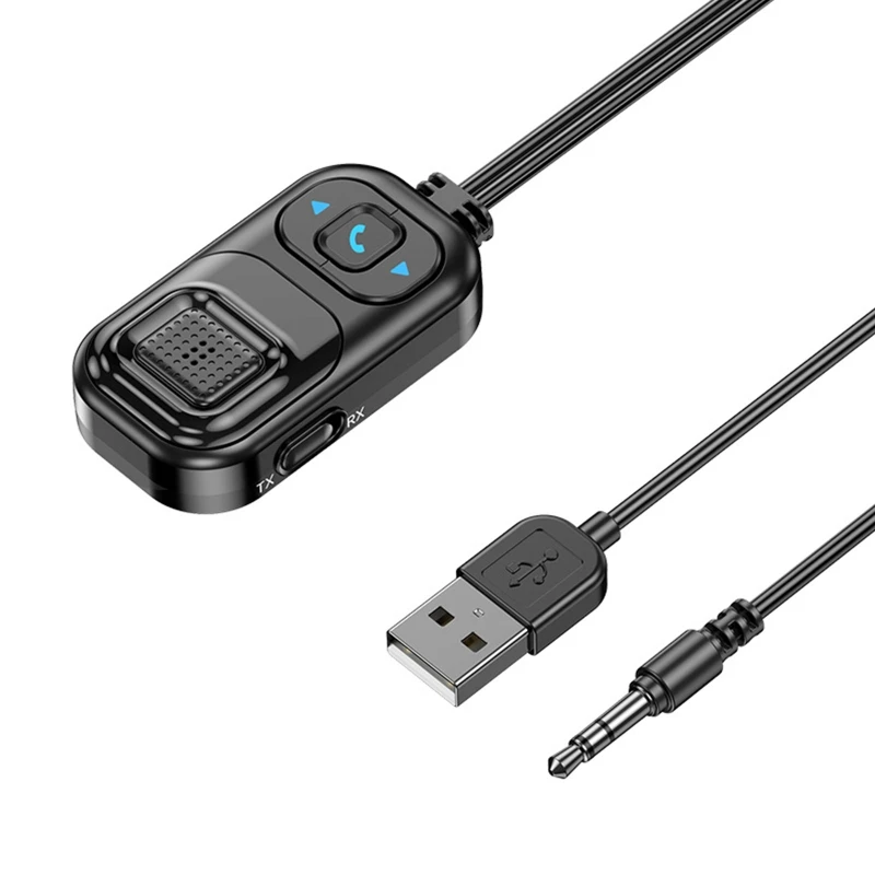 

Bluetooth-compatible 5.1 Adapter Wireless Car Receiver USB 3.5mm Jack Mic Handsfree Auto Speaker Transmitter Cable