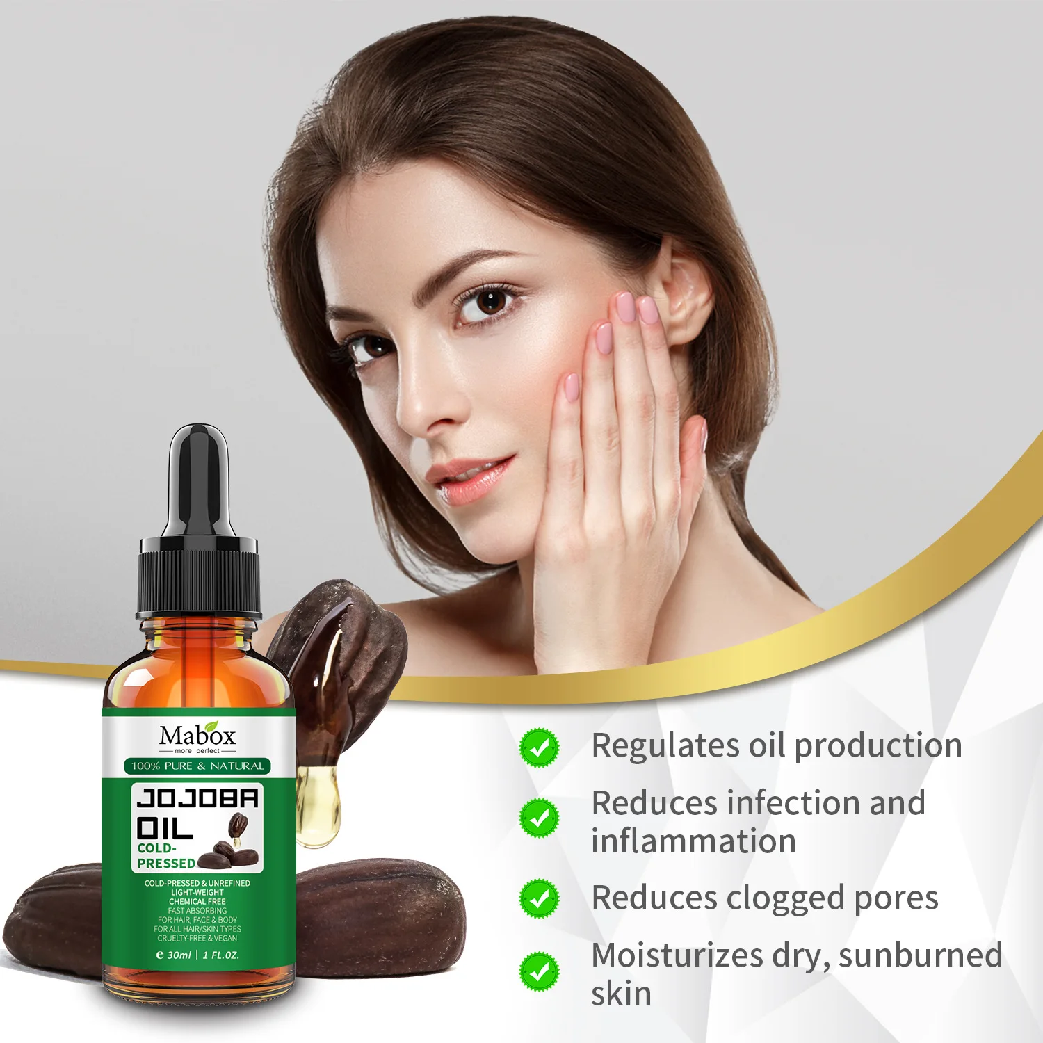 MABOX Pure & Natural Organic Jojoba Oil Massage Best Skin Care Relaxing Moisturizing Oil Control Hair & Skin Care Massage Oils