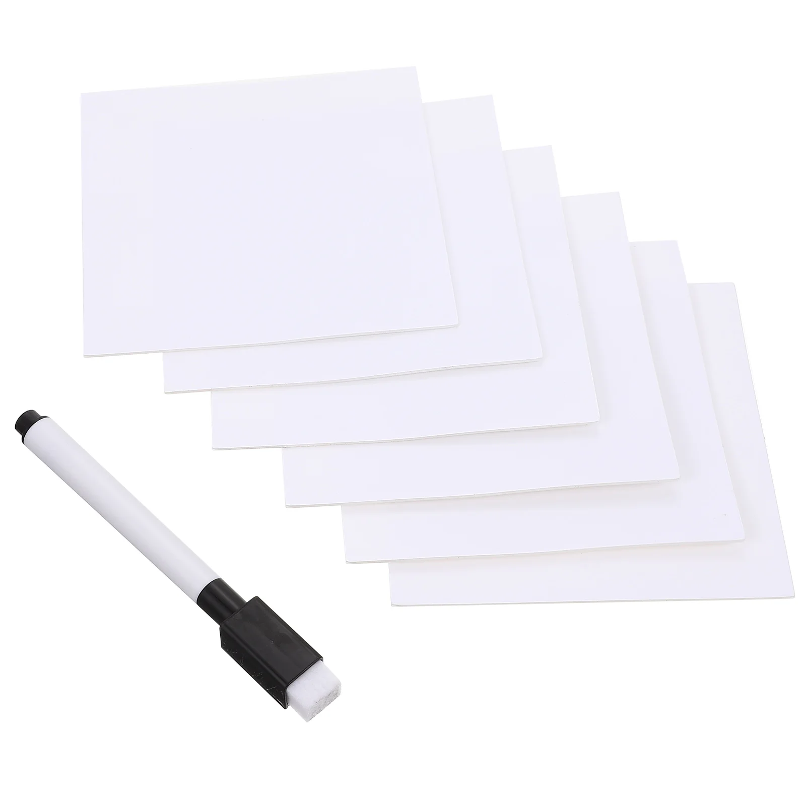 

6Pcs Dry Erase Self- Notes Pads Reusable White Board Label Sticky Message Sticker Memo Sticker with Pen for School Office