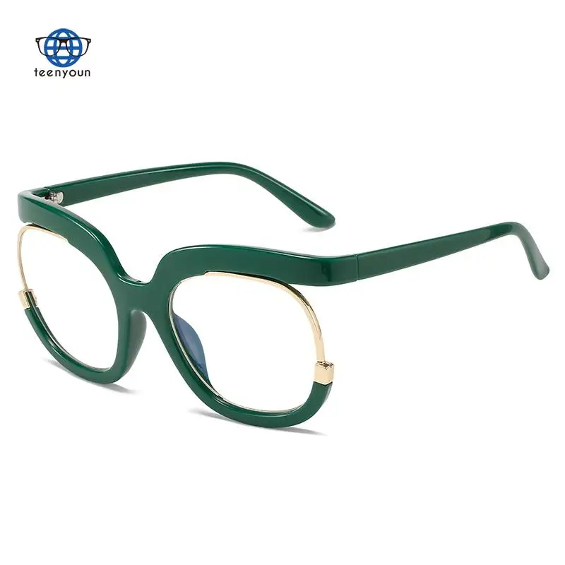 

Teenyoun 2022 Hot Amazon Big Frame Glasses, Luxury Brand Fashion Round Frame Glasses, Women Can Wear Myopia Glasses