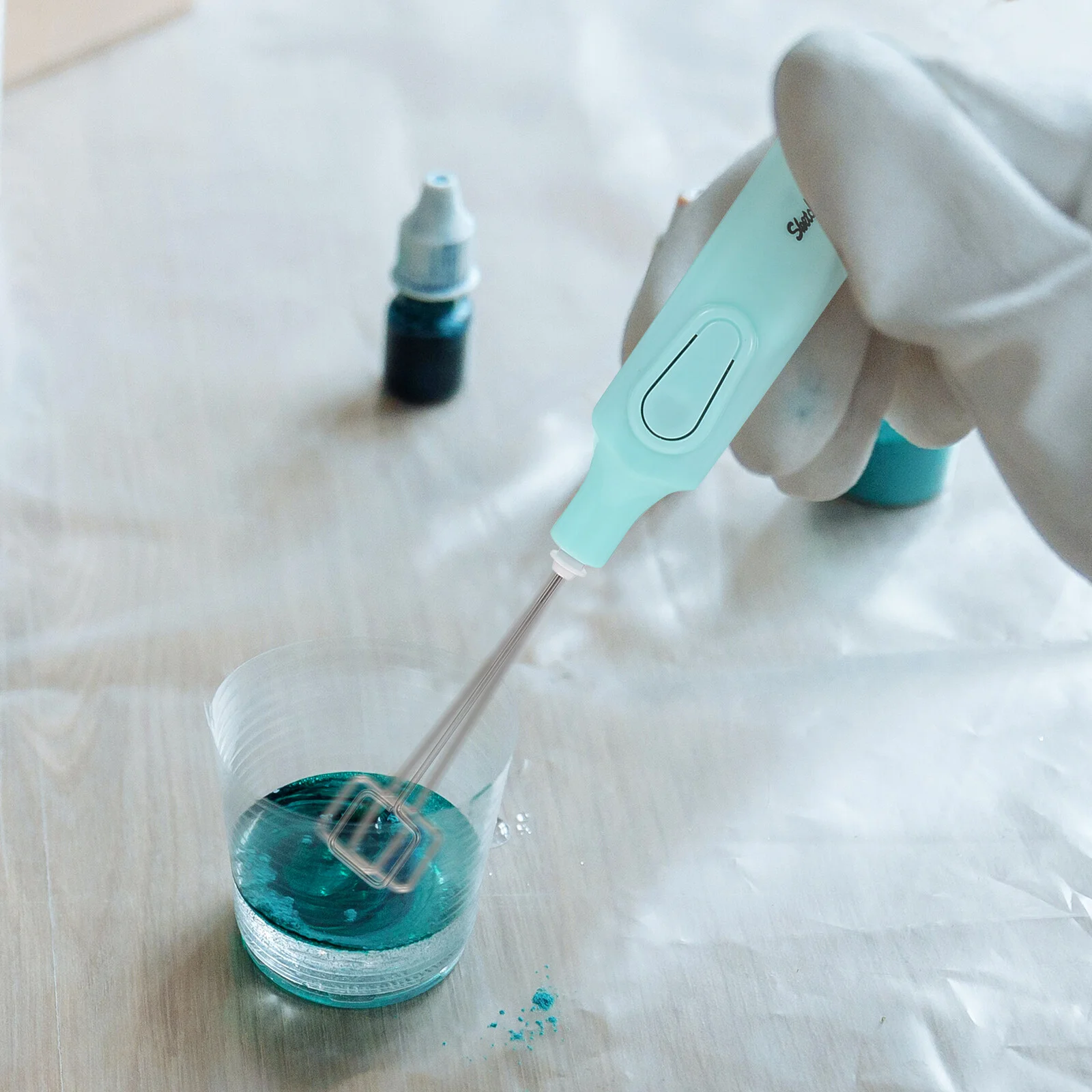 Color Palette Pigmen Stirring Device Portable Pigment Mixer Pigments Mixing Tool Gouache Agitator Painting Blender Tools