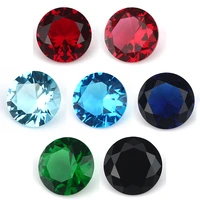 size 4mm12mm round cut loose glass stone synthetic gems rose red sea blue green white black garnet
