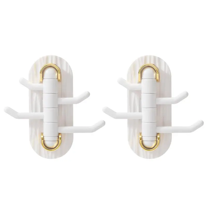 

Hooks Wall Mounted Hanger Wall Hooks Wall Mounted Punch-Free Rotatable Adhesive Hooks For Coats Hats Bathroom Kitchen Robes