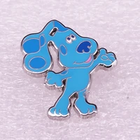 cute cartoon blue spotted puppytelevision brooches badge for bag lapel pin buckle jewelry gift for friends