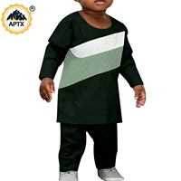 bazin riche africa boys outfits jacquard african style clothes for kids fashion children short sleeve top and pants sets y224005