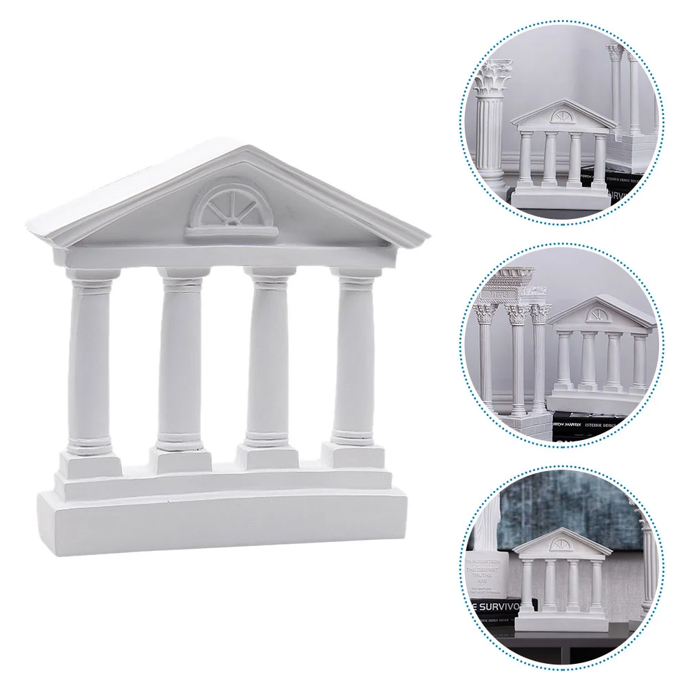 Temple Model Building Statue Roman Greek Architecturalsculpture Decoration Resin Column Decorative Home Sculptures Figurine