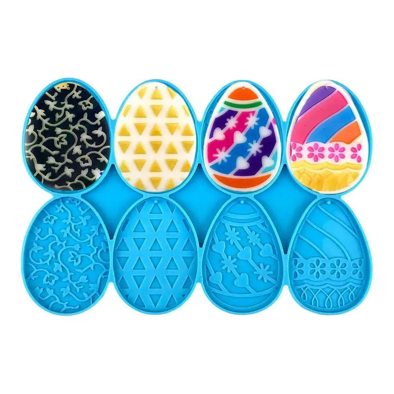 

Easter Egg Silicone Mold 8-slot Eggs Resin Keychain Molds Easter Egg Resin Craft Keychain Mold Fondant Baking Mold For Epoxy