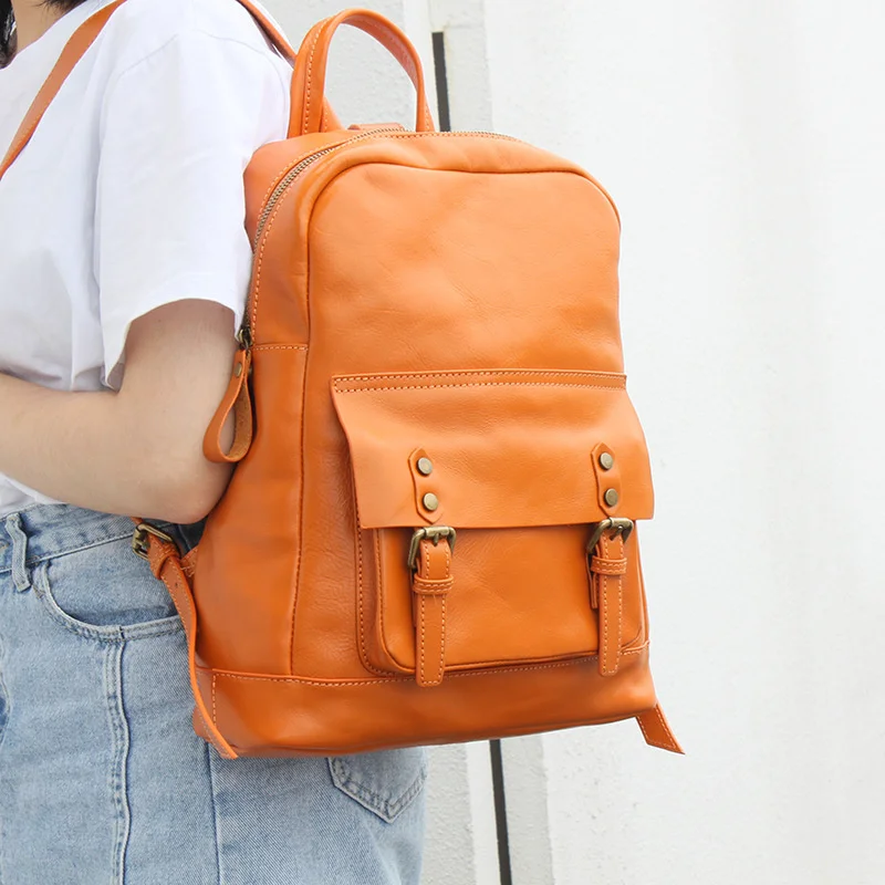 

Женский вместительный рюкзак из воловьей кожи, брендовый роскошный модный дорожный ранец из натуральной кожи, верхний слой, практичная сум...