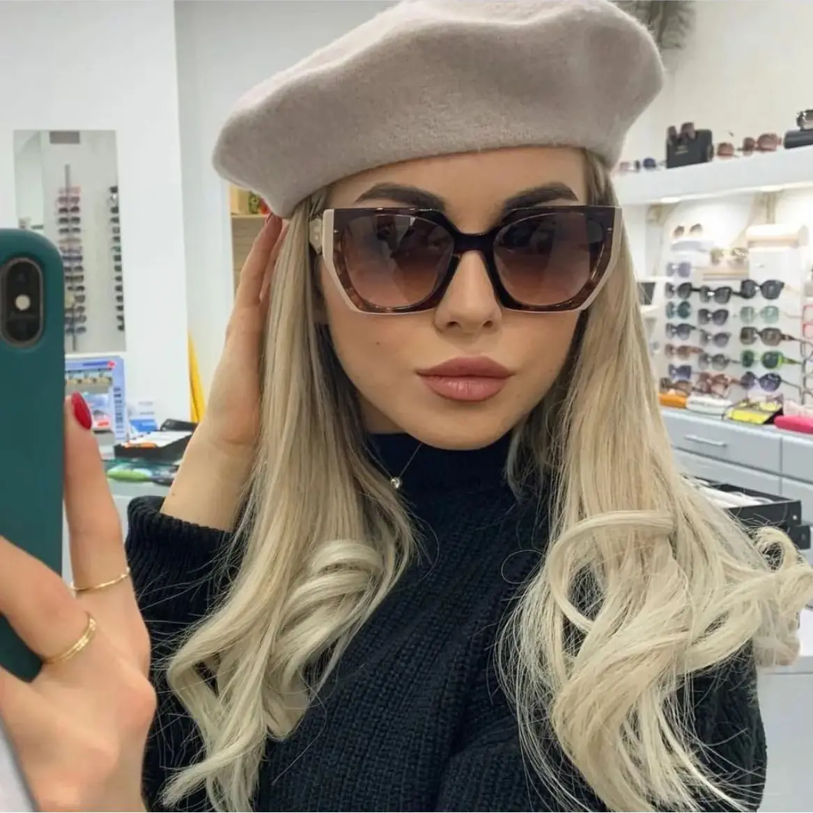 

Модные дизайнерские Квадратные Солнцезащитные очки «кошачий глаз» для женщин и мужчин, винтажные женские солнцезащитные очки большого раз...