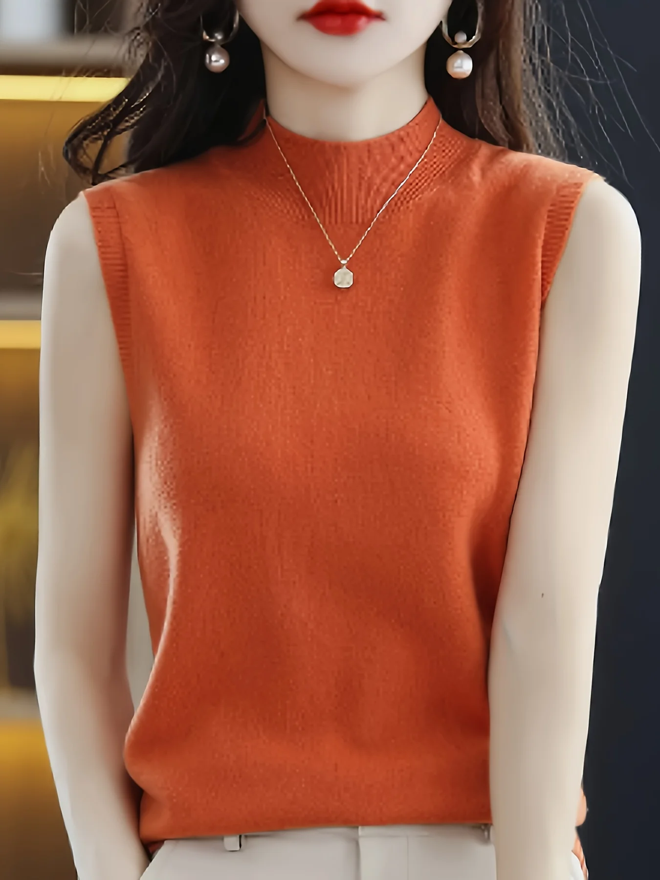 Miyouj осенне-зимний однотонный жилет с круглым вырезом вязаная куртка новый