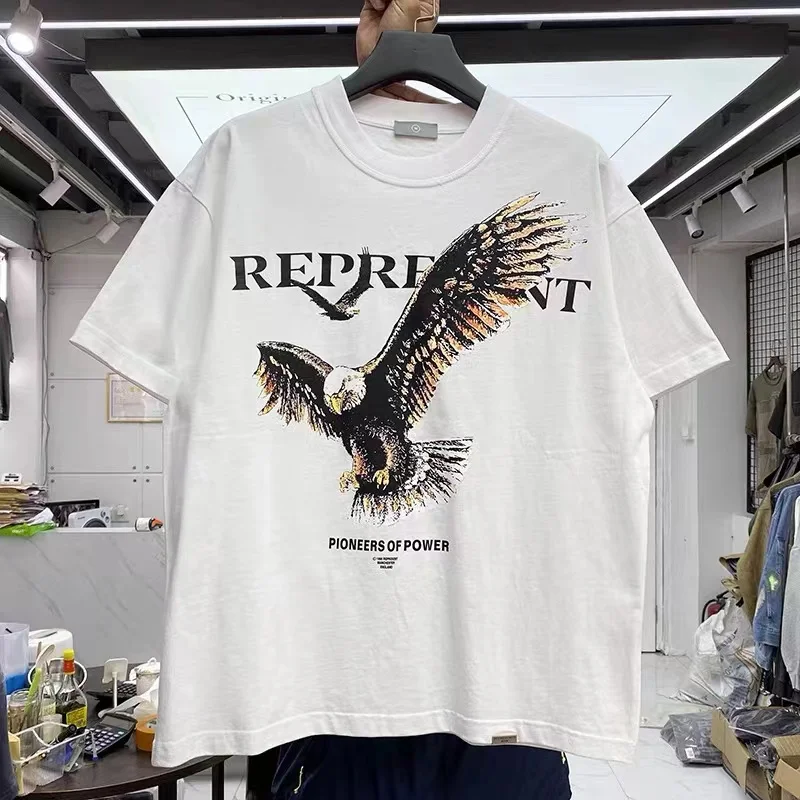 

Vintage Eagle Print Street casual short sleeve t-shirt guy
