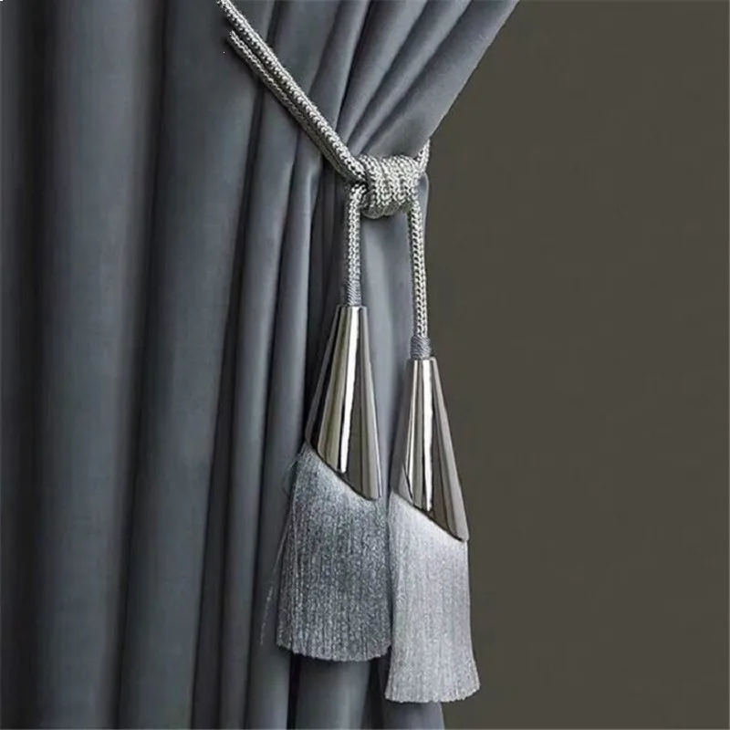 

2Pcs/Pair Curtain Brush Tiebacks Tassel Fringe Hanging Belt Balls Curtain Accessories Holderback Tie Backs Lashing Bind