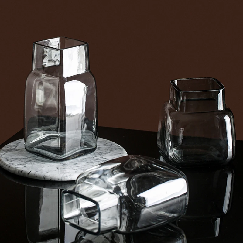 

Glass Vase Home Decor Transparent Flower Vase Terrarium Flower Pots Decorative Table Accessories Living Room Home Decoration