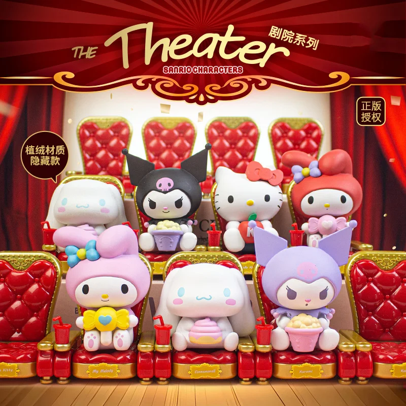 

Sanrio Theatre Series Figure Kawaii Kuromi Melody Cinnamon Hello Kitty Anime Action Figure Model Collectible Toys For Kids Gift