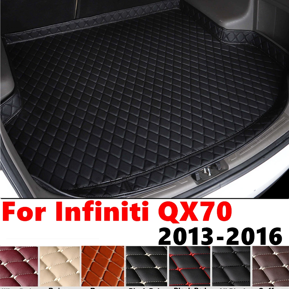 Фото Высокий боковой коврик в багажник автомобиля для Infiniti QX70 2016 2015 14 2013 XPE Защитная крышка заднего багажника Подставка для багажника Коврик №1