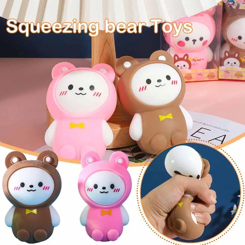

Funny Squeeze Bear Toys Decompression Spoof Toy Stress Reilef Finger Toy For Kids With Detachable Clothes Cute Decompressio M8V0