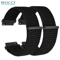 wocci 2pcs nylon watch strap for smart watch 18mm 20mm 22mm bracelet belt for men women with hook and loop fastener watchband