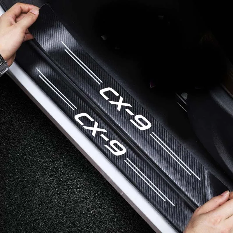 

Защитные наклейки на порог двери автомобиля для Mazda CX-9 CX9 логотип 2021 2020 2019 2018 2017 2016 наклейки на бампер заднего багажника