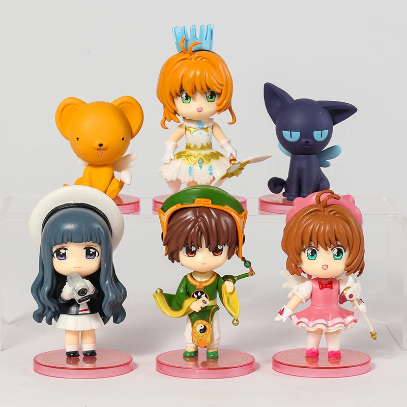 

6 шт./компл. фигурка Сакура КИНОМОТО Сакура Li Syaoran Cerberus Tomoyo Daidouji из ПВХ, коллекционные модели, игрушки, игрушки
