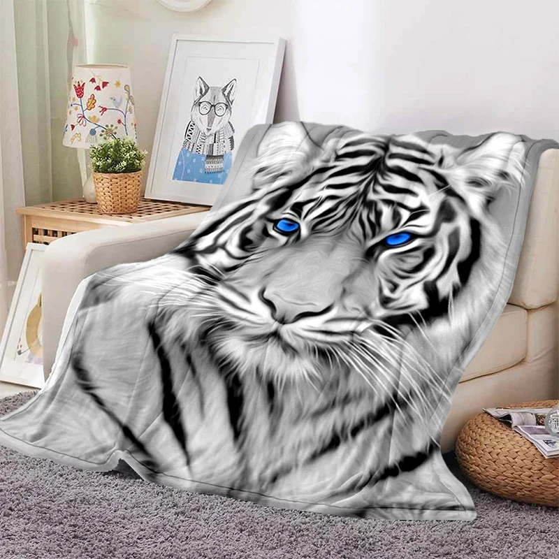 

3D Tiger blanket Super Soft For Spring Autumn Modern Line Art Sherpa Blanket Bedspread Throw Travel Dropship