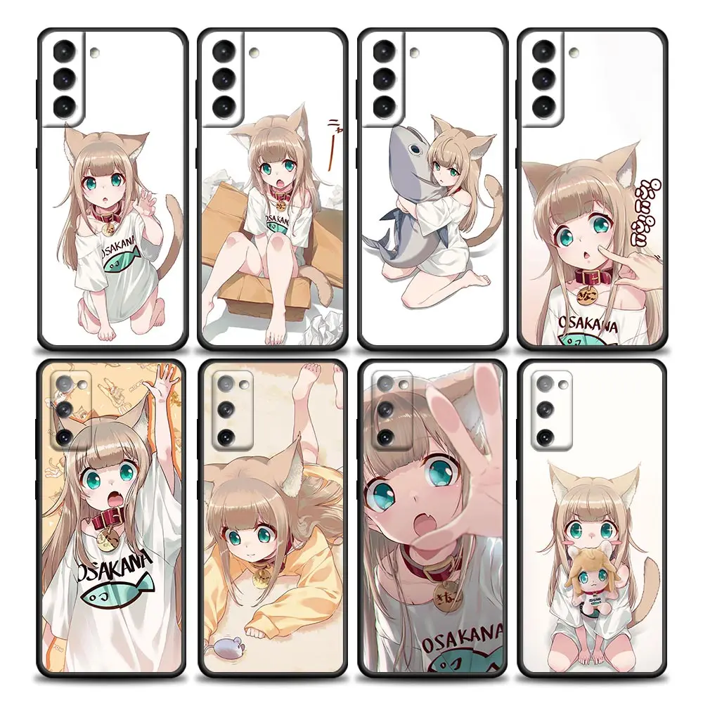

Cosplay Cat Case Cover For Samsung Galaxy S21 S22 S20 Ultra FE Plus S7 S8 S9 S10 Plus Cases Funda Lovely Cute Kawaiii Girl Anime