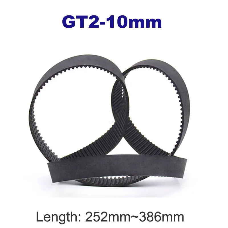 

1pcs GT2 Belt 3D Printer Width 10mm Rubber 2GT Timing Synchronous Drive Transmission Conveyor Belts Black 252mm~386mm Anti-wear