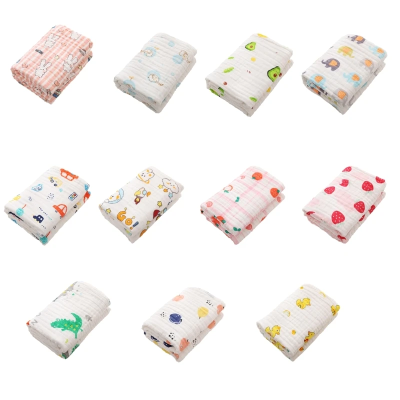 

Gauze-Cotton Wrap Towel Baby Receiving Blanket Print Stroller Swaddling Blanket 69HE