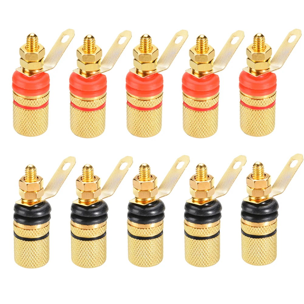 

10PCS Gold Plated Amplifier Speaker Binding Post 4mm Banana Plug Speaker Terminal Binding Post for Connector