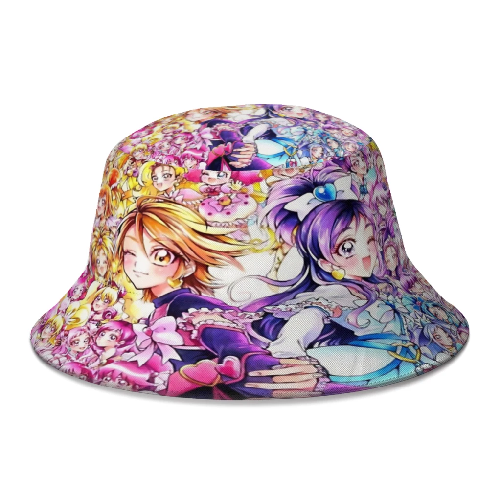 

All Stars Pretty Cure Precure Princess Anime Bucket Hat For Women Men Students Foldable Bob Fisherman Hats Panama Cap Autumn